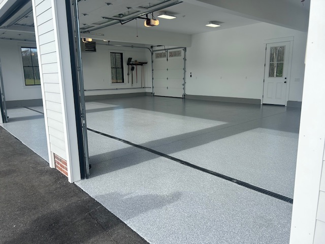 Garage flooring installation in Wilbraham MA